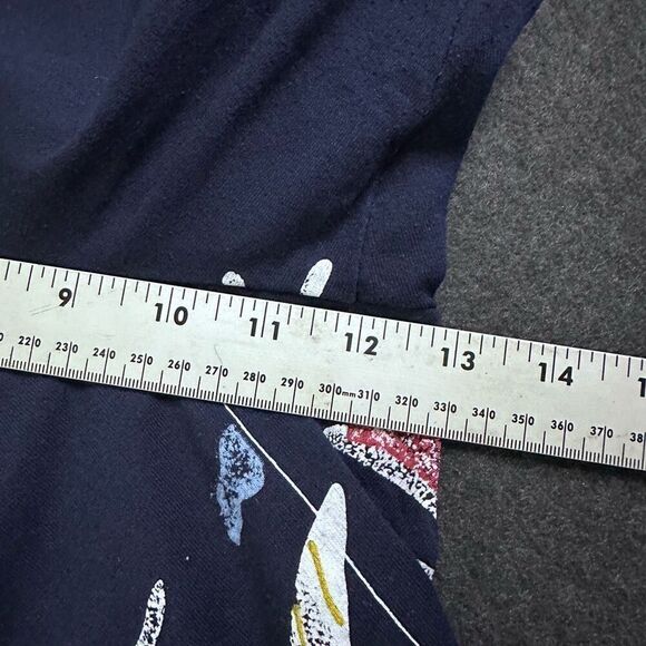 Vintage Cropped Nautical Print Pants Womens M‎ Petite Blue Lighthouse, Sailboat, - Picture 8 of 8